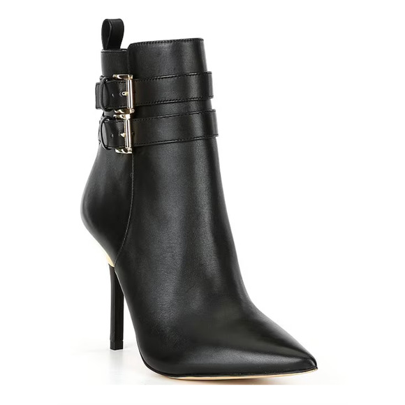 NEW MICHAEL KORS BLACK AMAL LEATHER STILETTO ANKLE BOOTIES BOOTS SIZE 10 - Picture 2 of 10